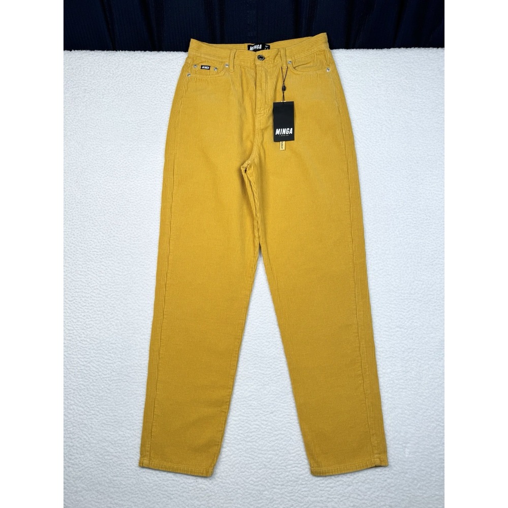 NEW - MINGA LONDON Corduroy Pants Yellow - Women's US 4 - 28"